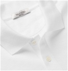 VALENTINO - Dreamatic Logo-Appliquéd Cotton-Piqué Polo Shirt - White