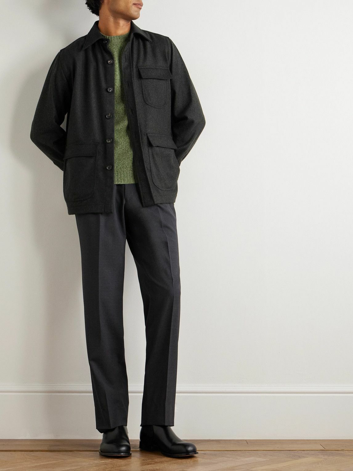De Petrillo - Wool and Cashmere-Blend Overshirt - Green