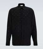 Saint Laurent - Embroidered silk crêpe de chine shirt