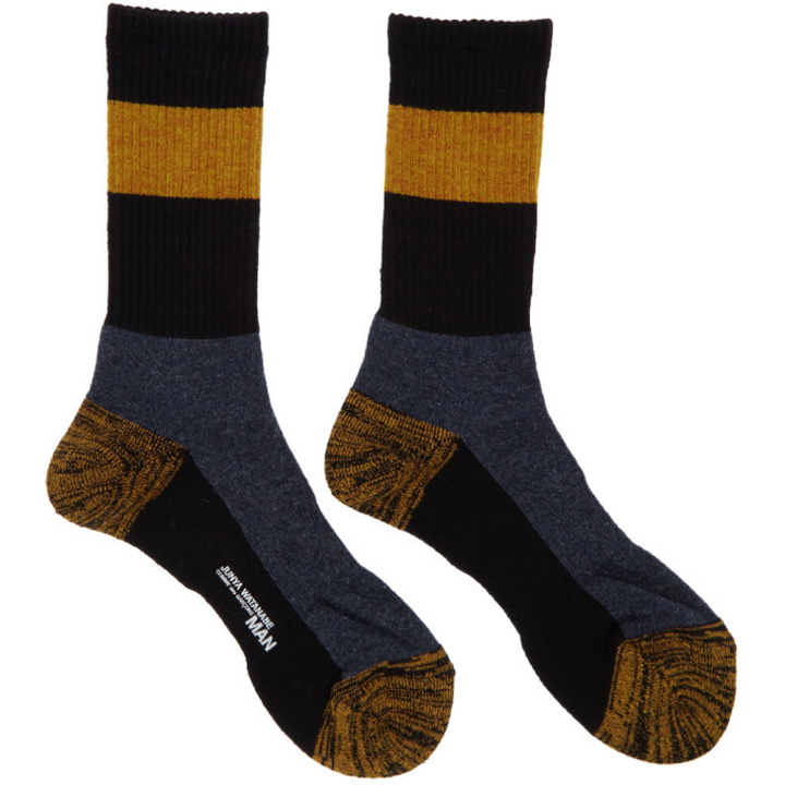 Photo: Junya Watanabe Black and Yellow Wool Pile Socks