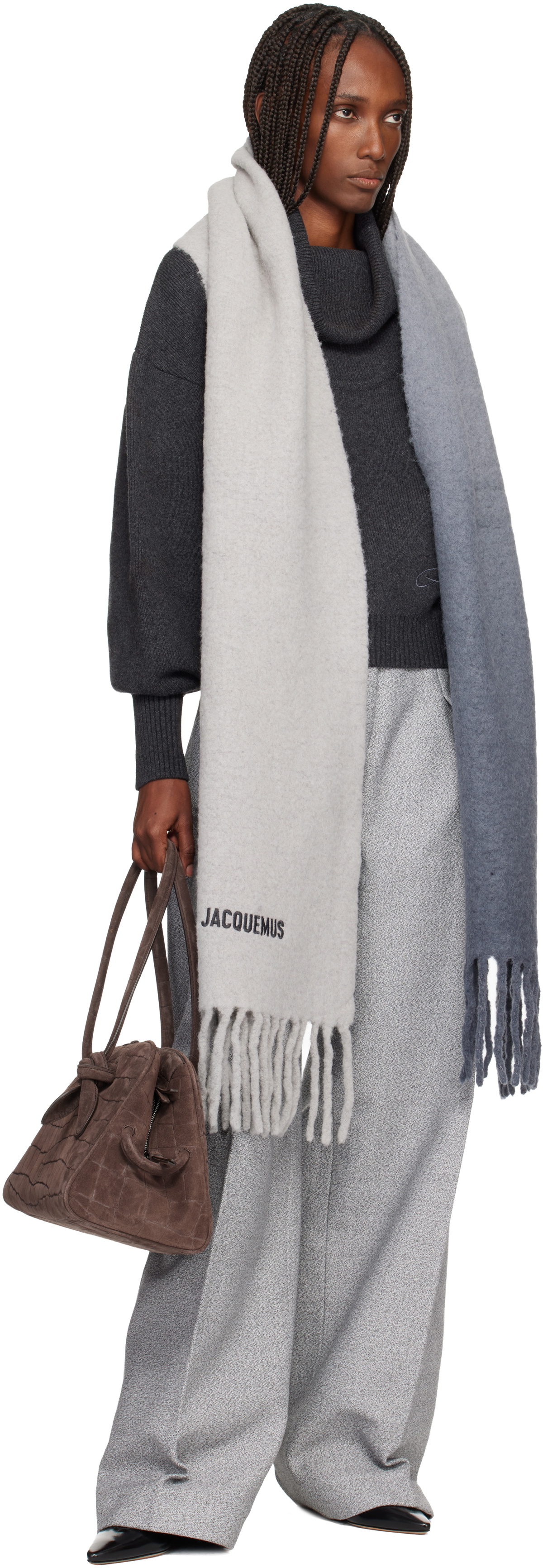 JACQUEMUS Gray 'The Moisson' Scarf