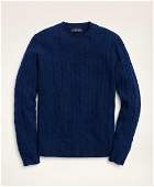 Brooks Brothers Men's Lambswool Cable Knit Sweater | Blue