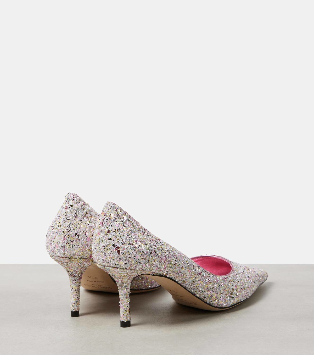 ★JIMMY CHOO COARSE GLITTER FABRIC LOVE65 Rose Coarse Glitter Fabric Pumps | LOVE 65 | Spring/Summer