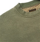 KAPITAL - Oversized Loopback Cotton-Jersey and Quilted Shell Sweatshirt - Men - Green