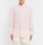 Anderson & Sheppard - Grandad-Collar Linen Half-Placket Shirt - Pink