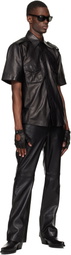 Ernest W. Baker Black Short Sleeve Leather Shirt