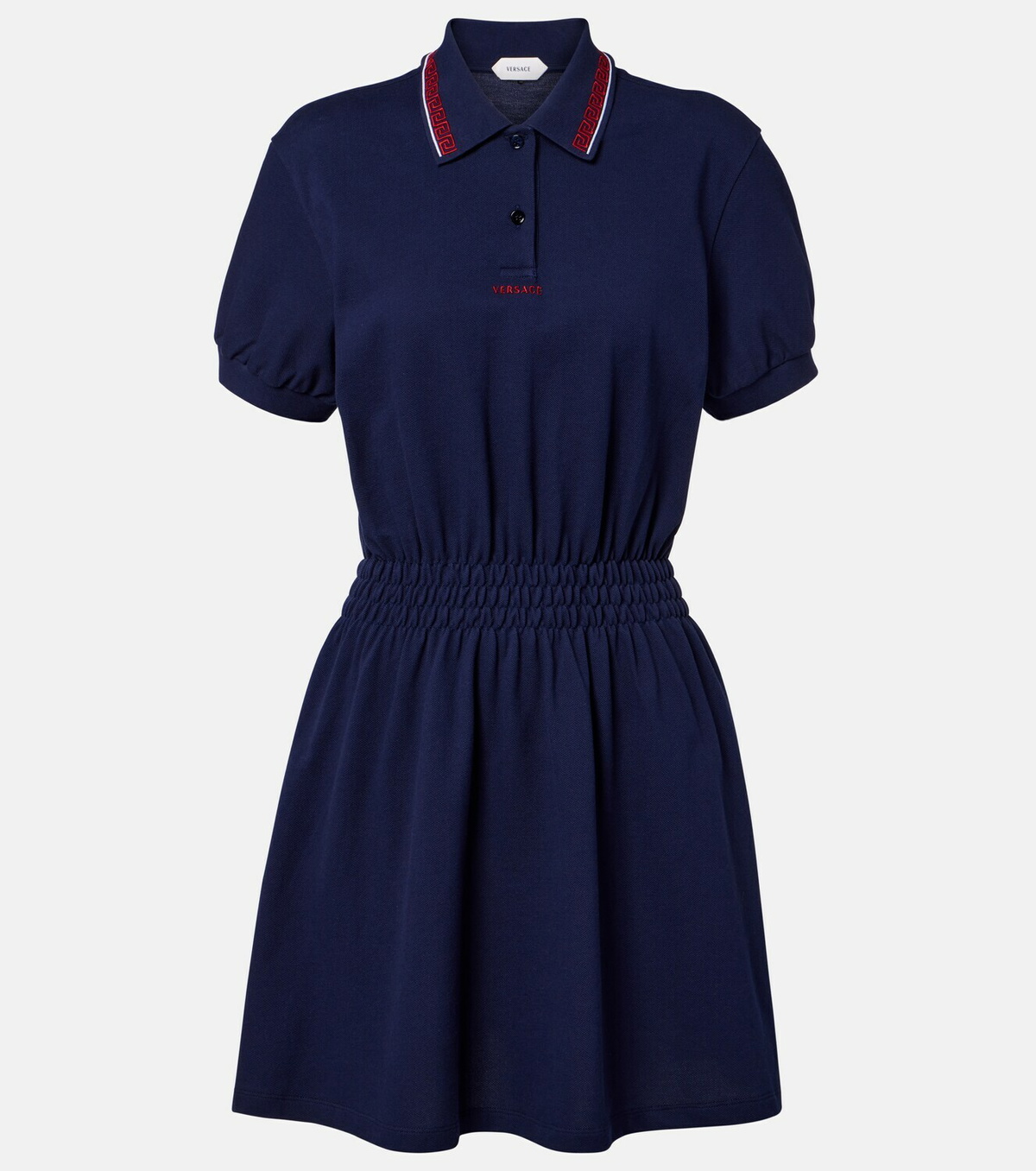 Versace Greca cotton piqué polo dress