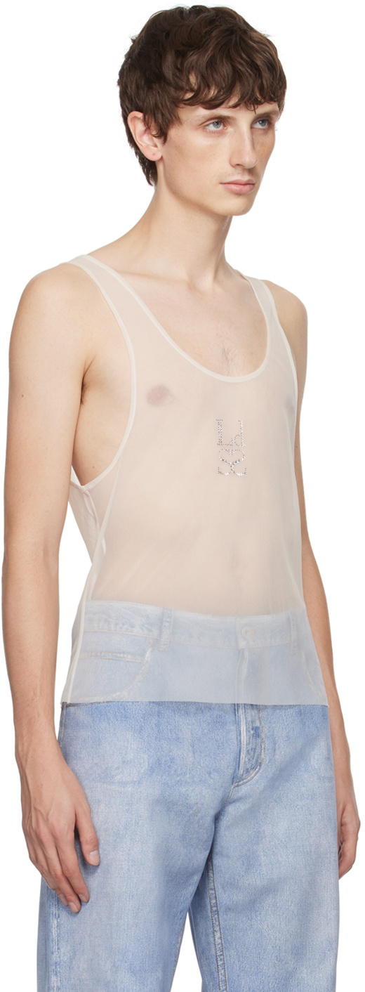 Ludovic de Saint Sernin Off-White Crystal Tank Top