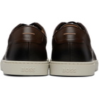 BOSS Brown Gary Brushed Leather Sneakers