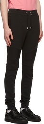 Balmain Black Flocked Logo Lounge Pants