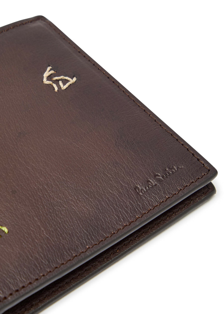 Paul Smith Embroidered Leather Wallet - Brown - One Size
