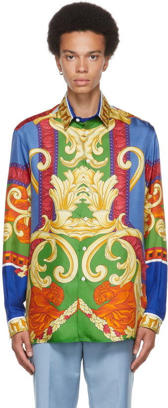 Photo: Versace Multicolor Silk Medusa Renaissance Shirt