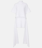 Alaïa Asymmetric cotton-blend jersey T-shirt
