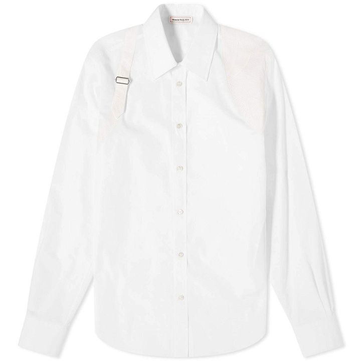 Photo: Alexander McQueen Men's Dragonfly Wing Printed Harness Shirt in White