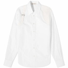 Alexander McQueen Men's Dragonfly Wing Printed Harness Shirt in White