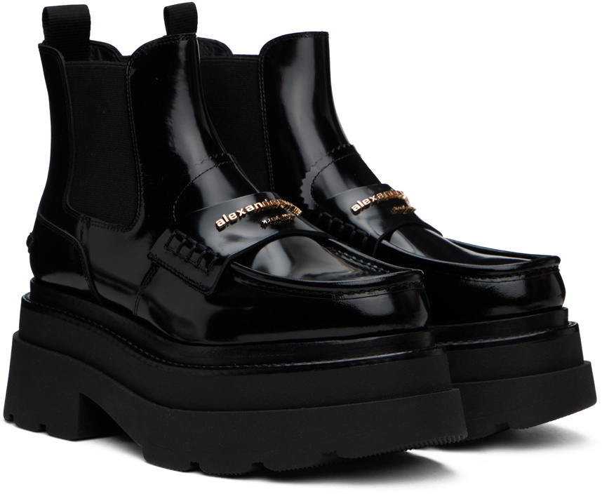 Alexander Wang Black Carter Platform Loafer Leather Boots Alexander Wang Black Carter Platform Loafer Leather Boots