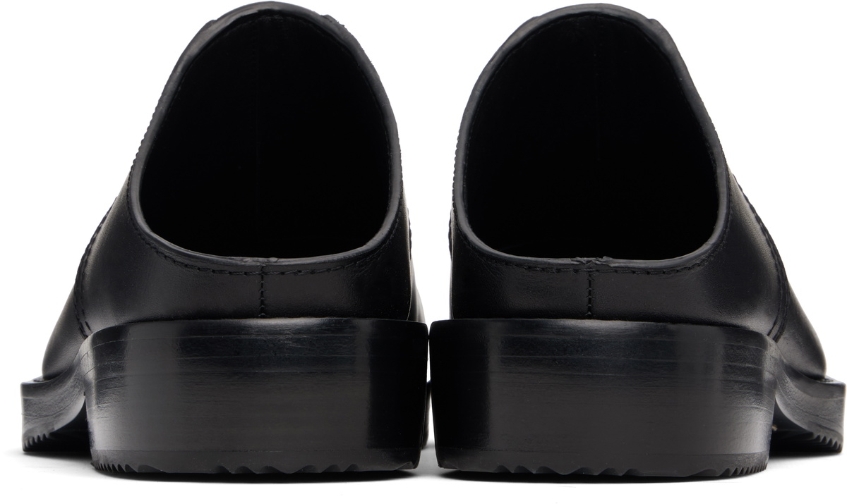 Dries Van Noten Black Leather Clogs