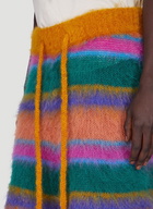 Fuzzy Stripe Hooded Shorts in Multicolout