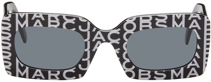 Photo: Marc Jacobs Black & White Monogram Rectangular Sunglasses