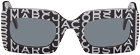 Marc Jacobs Black & White Monogram Rectangular Sunglasses