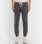 Beams Plus - Slim-Fit Tapered Mélange Cotton-Blend Jersey Drawstring Trousers - Men - Gray