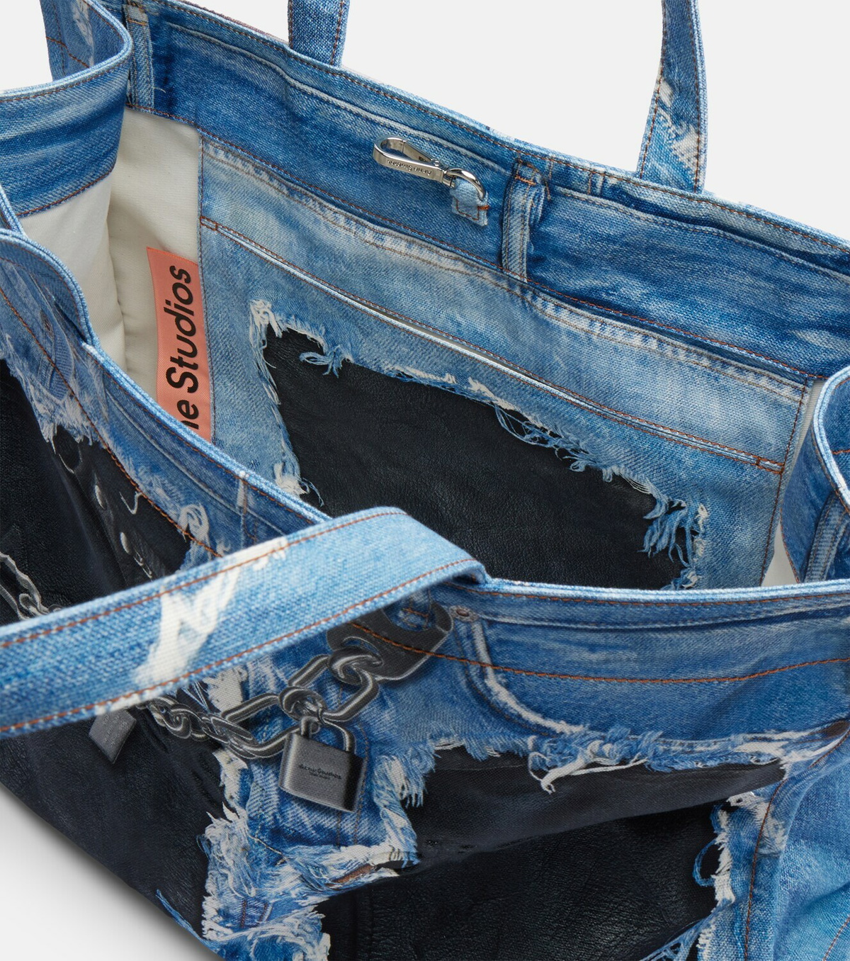 Acne Studios Trompe-l'oeil denim tote bag