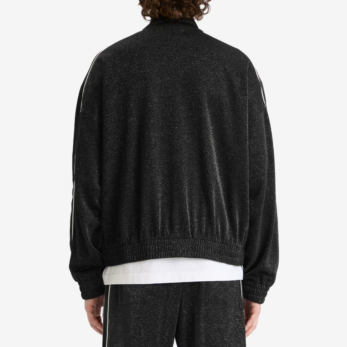 Cole Buxton Men's Glitter Piped Track Jacket in Black