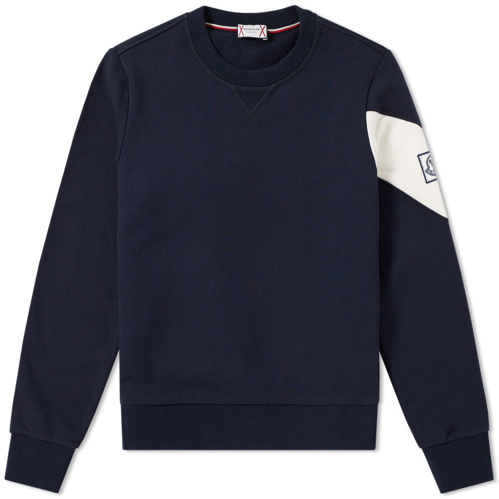 Moncler Gamme Bleu Navy Chevron Logo Sleeve Sweatshirt Moncler