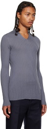Ferragamo Gray V-Neck Sweater