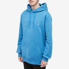 Lanvin Men's Embroidered Popover Hoodie in Neptune Blue