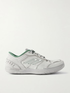 Balenciaga - Hamptons Logo-Appliquéd Distressed Leather Sneakers - White