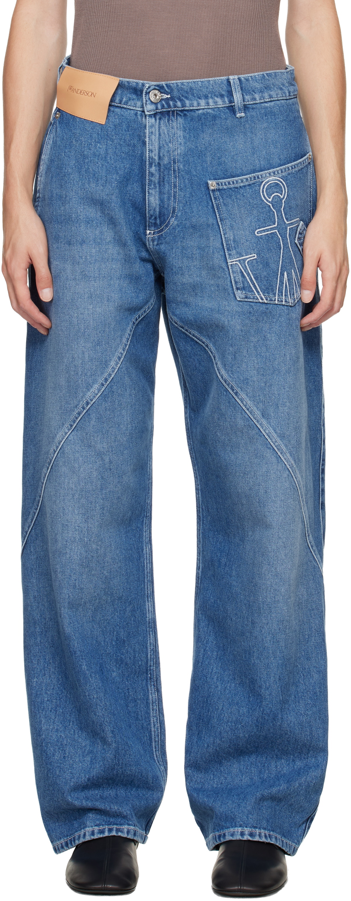 JW Anderson Blue Twisted Workwear Jeans