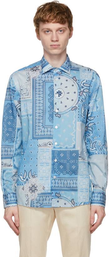 Photo: Etro Blue Mini Spread Shirt