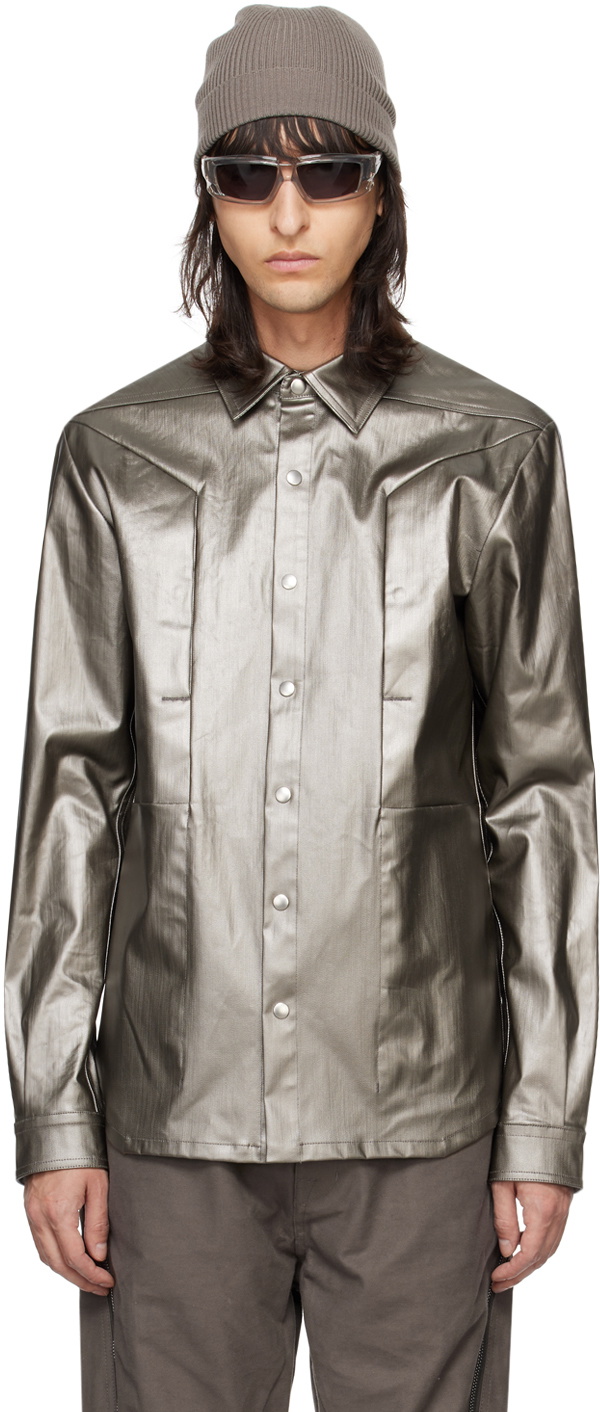 Rick Owens Gunmetal Fogpocket Denim Shirt Rick Owens