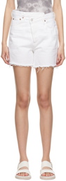 AGOLDE White Denim Shorts