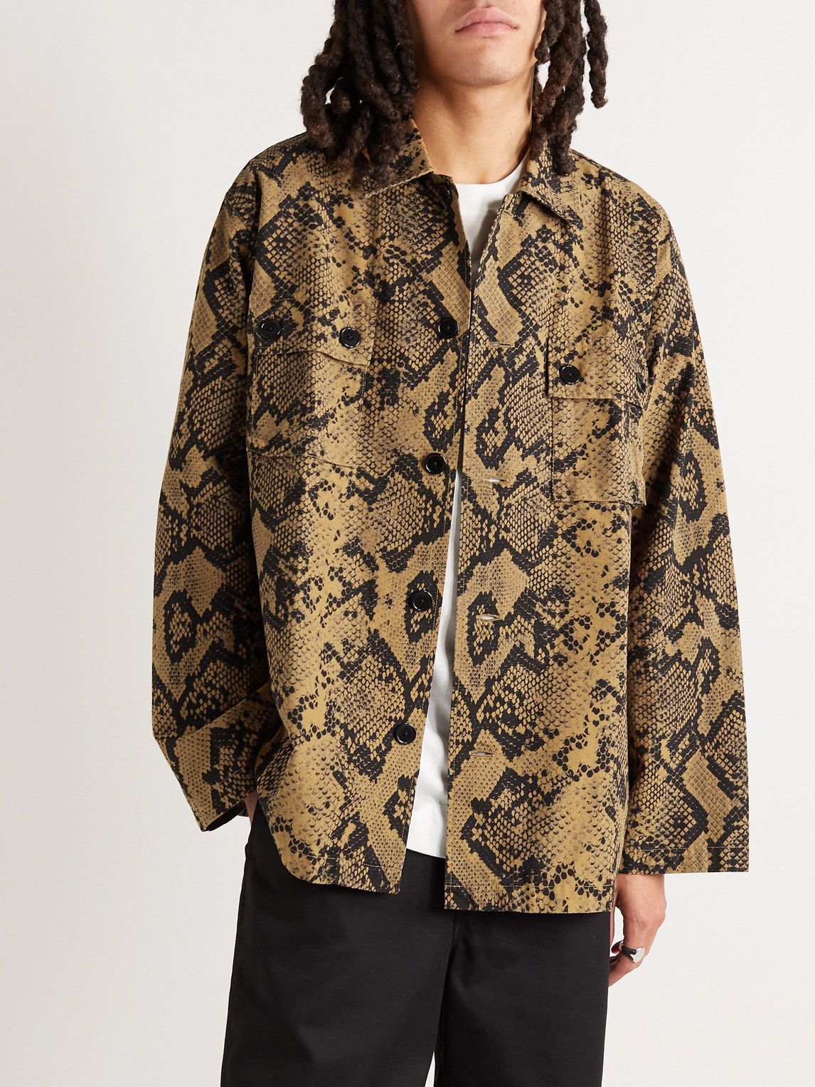 Wacko Maria - Embroidered Snake-Print Cotton-Ripstop Shirt Jacket