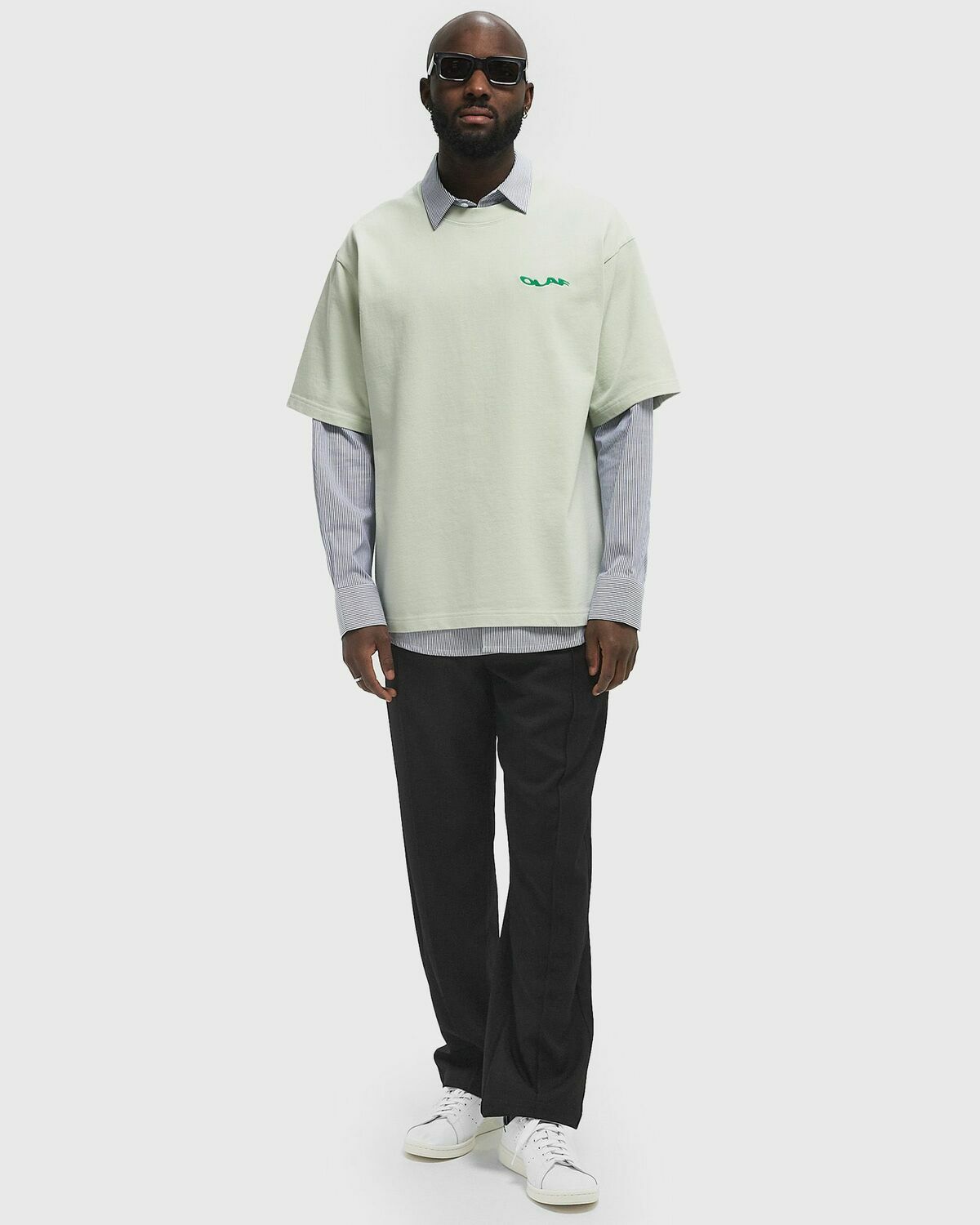 ØLÅF WAVY DRIFT EMBRO TEE Green Mens Shortsleefe