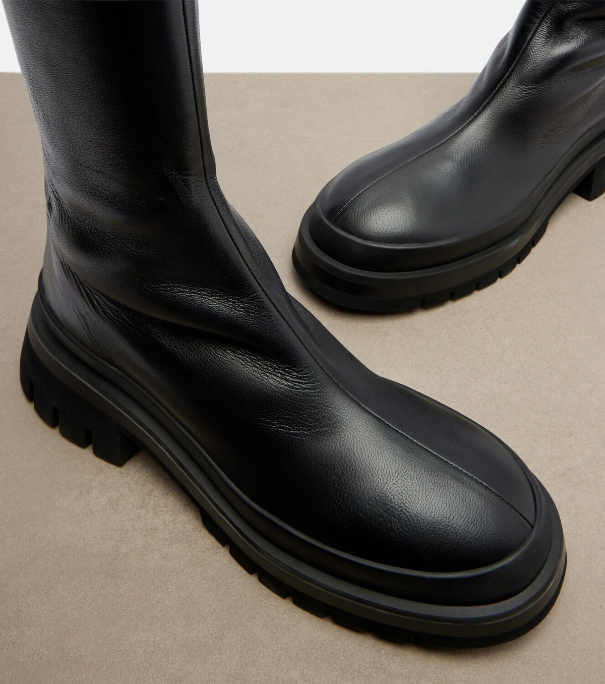 Khaite Fallon leather over-the-knee boots