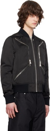 Rick Owens Black Temple Heizer Flight Bomber Jacket