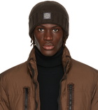 Stone Island Brown Ribbed Beanie