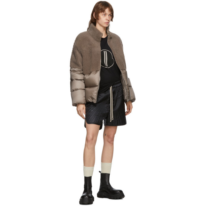 Rick Owens Taupe Moncler Edition Down Coyote Jacket Rick Owens