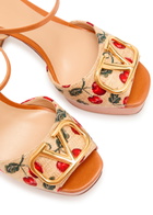 Valentino Cherries 115 Jacquard Raffia Sandals Multicoloured