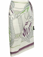 TORY BURCH Printed Cotton & Silk Pareo Skirt