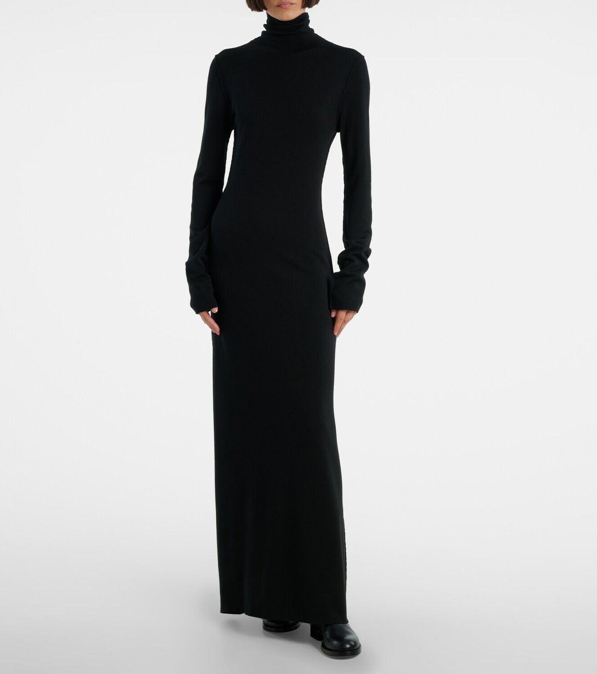 The Row Leoline turtleneck virgin wool maxi dress