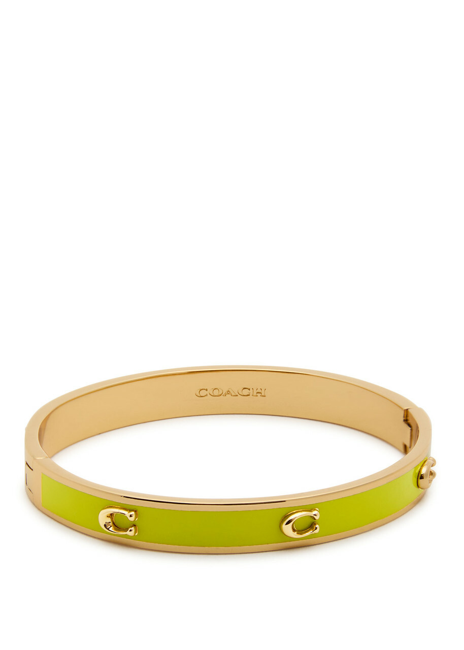 Coach Pegged Signature Logo Enamelled Bracelet - Green - One Size