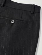 TOM FORD - Slim-Fit Straight-Leg Striped Metallic Woven Tuxedo Trousers - Black