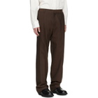 MM6 Maison Margiela Brown Pleated Cotton Wool Trousers
