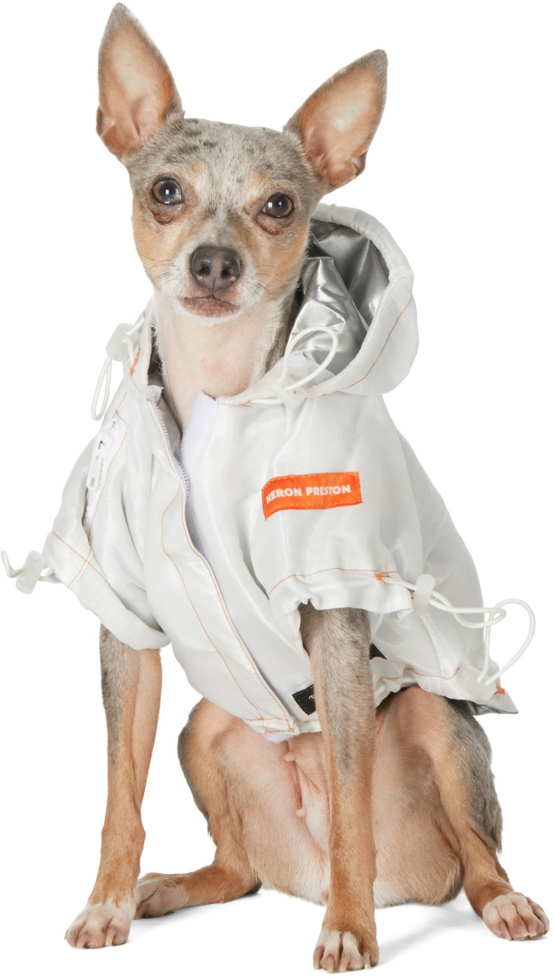 Heron Preston White VIP Edition Logo Windbreaker Jacket
