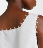 Miu Miu Embroidered cotton and linen minidress