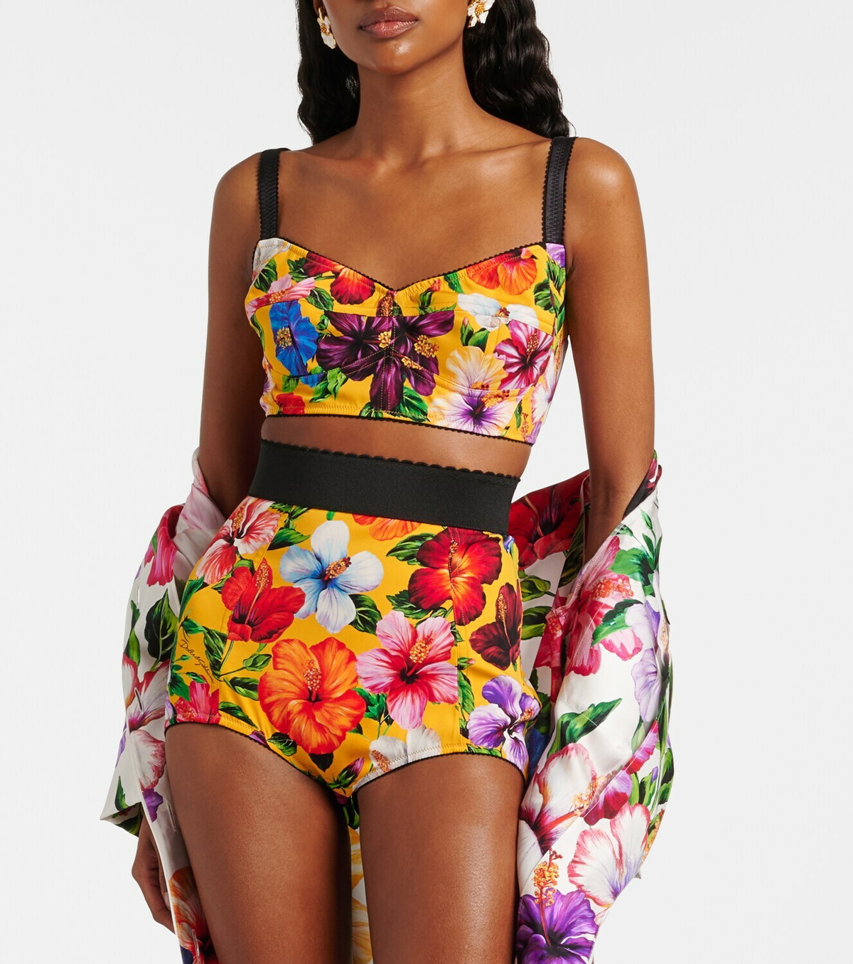 Dolce&Gabbana Floral silk-blend shorts